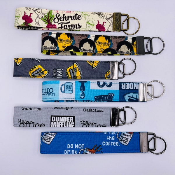 The Office - Dwight - Dunder Mifflin - TV Show - Wristlet Keychain - Key Fob - Fabric Keychain - Gift Idea -