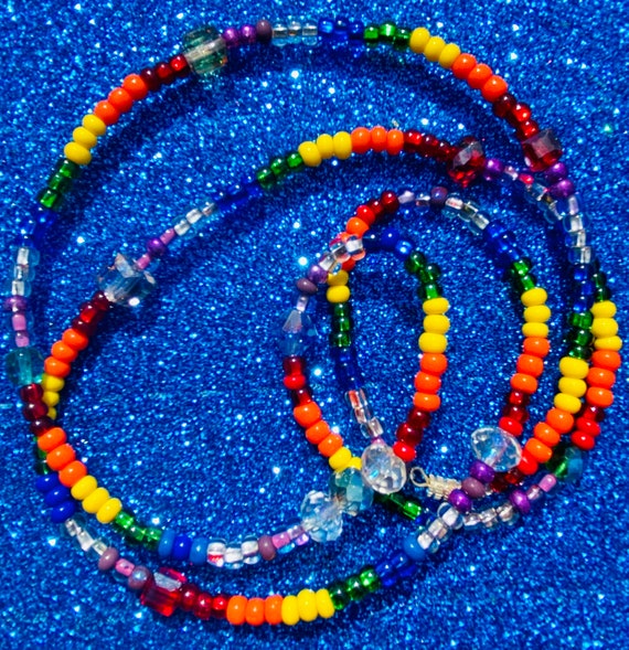 rainbow waist beads