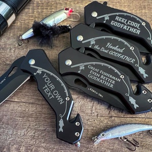 Godfather gift, Baptism Fishing Gift for Godfather, Personalized Godfather Fishing Knife, Hooked The Best Godfather, Godfather Gift Idea