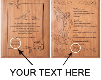 Personalized Spanish Engraved Wood Plaque, Mother's Day Gift (7x9")