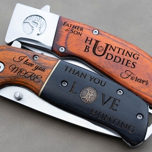 Personalized Pocket Knife for Hunter, Deer Hunting Engraved Gifts for Men, Husband, Boyfriend, Dad, Son, Gift for Hunter, Hunting Gift Idea