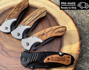 Engraved Pocket Knife for Dad – Spanish Father's Day Gift
