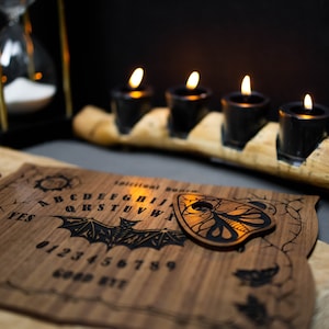Custom Ouija Board, Wooden Laser Engraved Talking Board, Unique Ouija Spirit Game, Occult Practice, Witch Personalized Halloween Party Gift