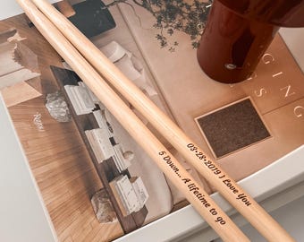 Personalized Hickory Drumsticks, Engraved Drummer Gift, Anniversary