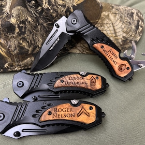 Military Gifts, Personalized US Army Rank Knife, Gift for Military Son, Customized Army Veteran Gift, Military Rank Knife, Army Retired Gift