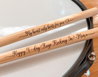 Personalized Hickory Drumsticks: Laser Engraved Music Gift