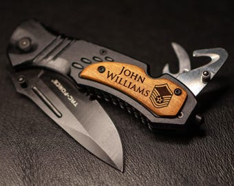 Personalized Air Force Knife, Engraved Military Gift
