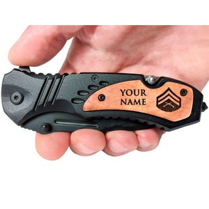 Marine Corps Gifts, USMC Rank Personalized Knife, USMC Graduation Gift, USA Marine Veteran Pocket Knives, Marine Corps Promotion Gift Corporal