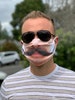 Face Mask, 'Man With Moustache', Cotton, Filter pocket, nose wire, reversible. Washable, Fun Mask, Hand Made in USA, Free Shipping Eligible 