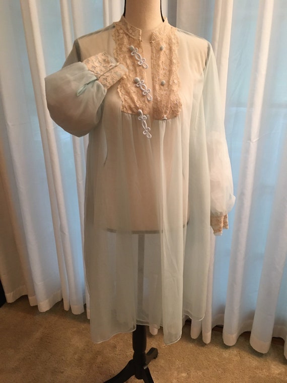 Val Mode light blue see thru robe.