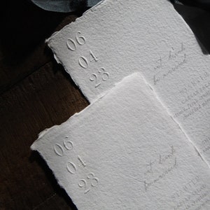 Deckled Edge Embossed Wedding Menu