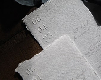 Deckled Edge Embossed Wedding Menu