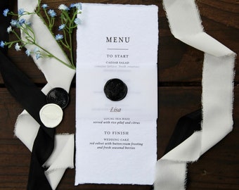 Modern Minimalist Deckled Edge Menu (Set of 10)