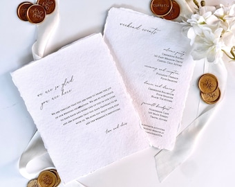 Printed Wedding Itinerary Card-Wedding Welcome Card (Sold in Sets of 10)