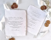 Printed Wedding Itinerary Card – Modern Minimalist Welcome Note