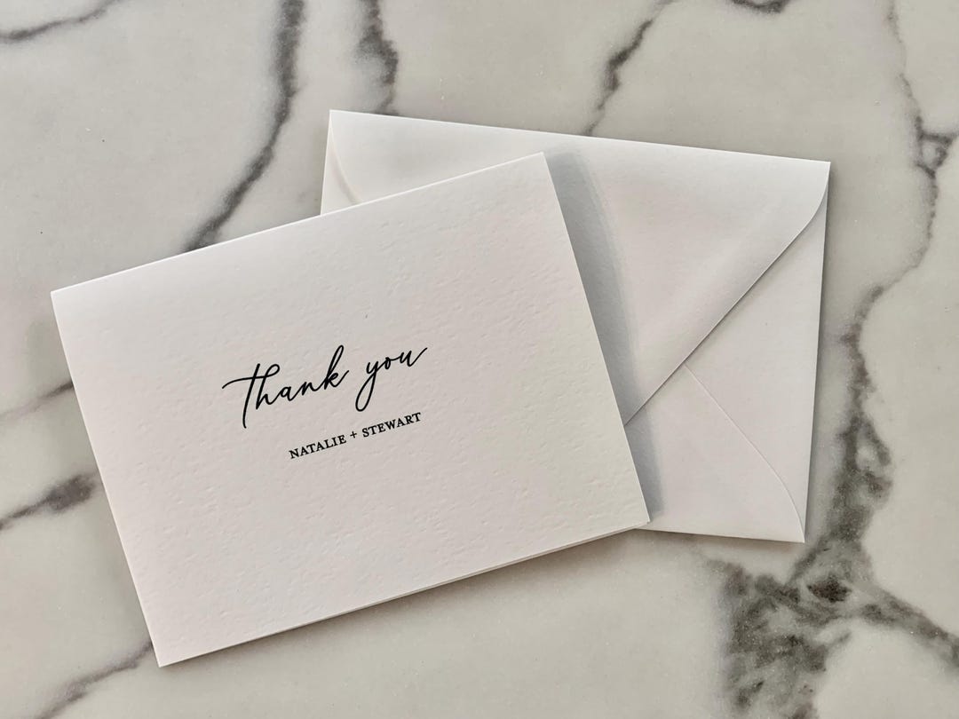 Personalized Wedding Thank You Cards - Modern Script (set of 10) - Etsy