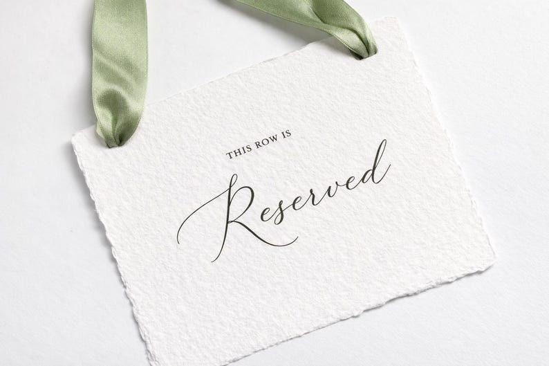 This Row is Reserved Wedding Sign - Hanging Sign With Silk Ribbon ...