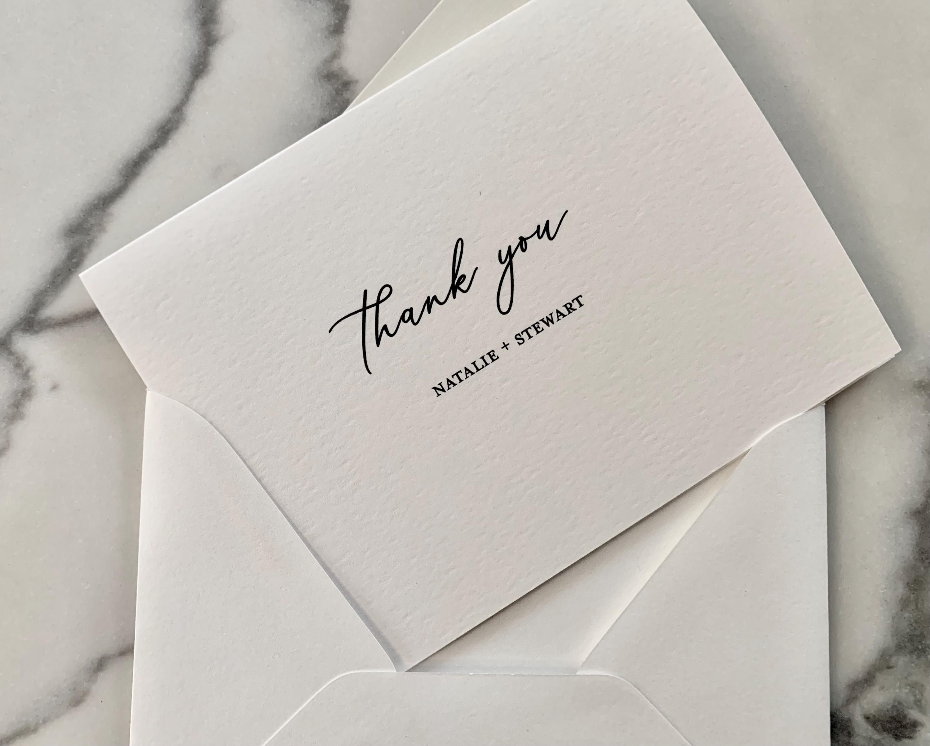 Personalized Wedding Thank You Cards - Modern Script (set of 10) - Etsy