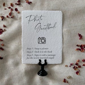 Photo Guest Book Wedding Sign- Deckled Edge Paper