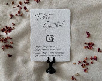 Photo Guest Book Wedding Sign- Deckled Edge Paper