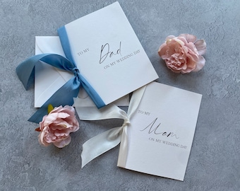 Cartão de agradecimento do dia - Fita de seda - No dia do meu casamento