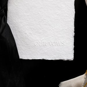 Embossed Deckled Edge Vow Book-Wedding Vow Books with Silk Ribbon Sold INDIVIDUALLY image 5