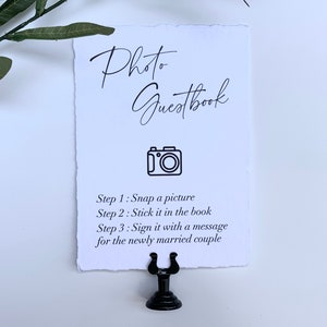 Photo Guest Book Wedding Sign- Deckled Edge Paper
