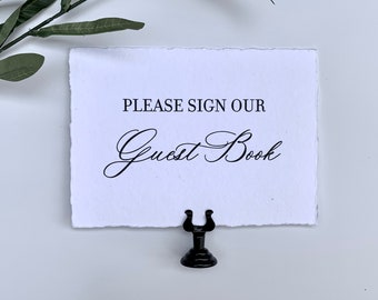 Wedding Guest Book Sign- Deckled Edge Paper
