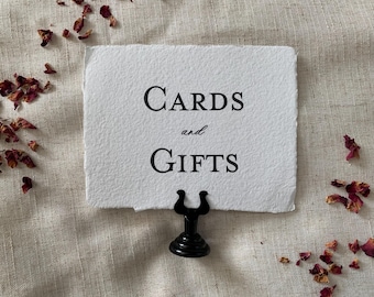 Wedding "Cards and Gifts" Sign- Handmade Deckled Paper- Wedding Signage