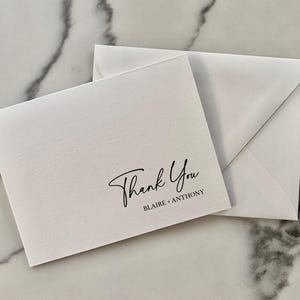 Tarjeta de agradecimiento personalizada (se vende en juegos de 10) - Nota de agradecimiento para bodas