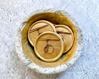 Handmade Gondola Wax Seal Stickers - Set of 10, Adhesive Included