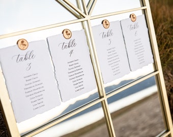 Wedding Seating Chart-Deckled Paper Seating List (Printed)