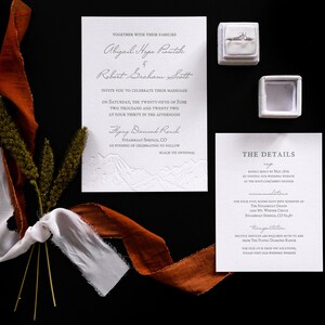 Letterpress Mountain Wedding Invitation Foil Mountain Wedding Invitation-Deposit for Invitation image 10