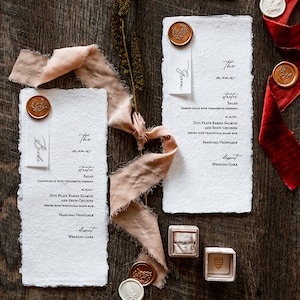 Menu Deckled Edge avec marque-place (Ensemble de 10)