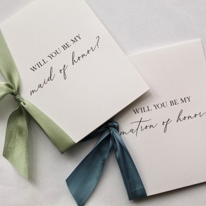 Bridesmaid Proposal Card- Silk Ribbon- Maid of Honor Proposal Card