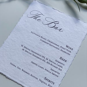 Insegna per bar per matrimoni (8 x 10 pollici) - Insegna con bordo frastagliato - Insegna per bevande per matrimoni - Insegna per bevande speciali - Carta fatta a mano
