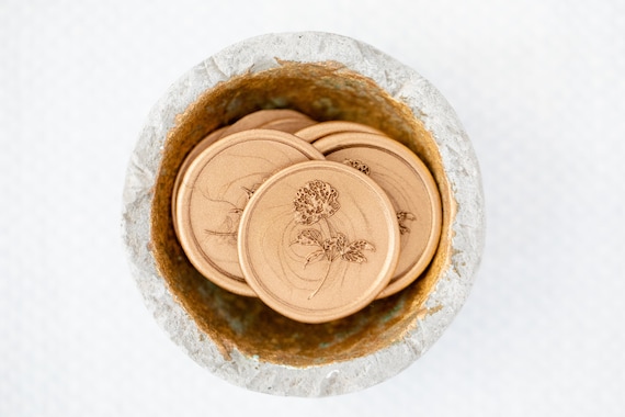 Wedding Wax Seal (Sold in Sets of 10) - Peony Botanical Stamp- Wedding Invitation Embellishment