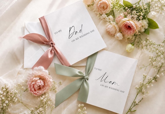 Wedding Day Thank You Card – Silk Ribbon, Folded Card