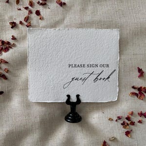 Wedding Guest Book Sign- Handmade Deckled Paper