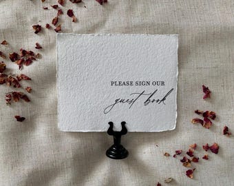Wedding Guest Book Sign- Handmade Deckled Paper