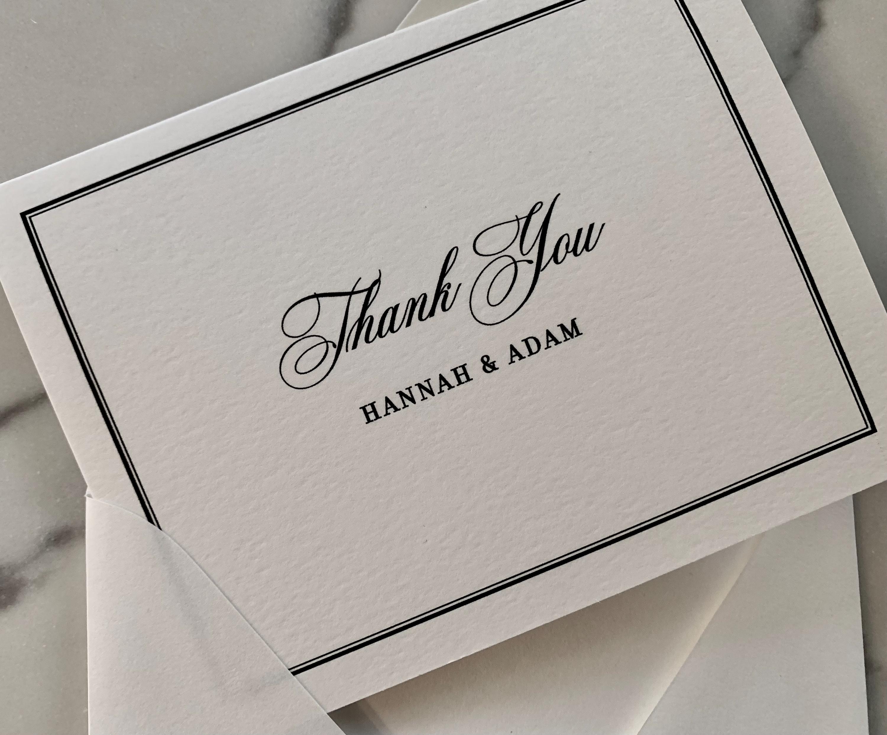 Wedding Thank You Cards - White Card Stock, Set of 10 - Etsy