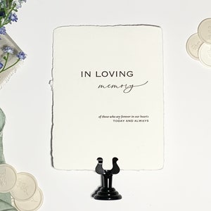 In Memory of Wedding Sign - Deckled Handmade Paper Sign