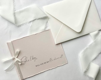 Elegant Bridesmaid Proposal Card - Luxury Maid of Honor Proposal Card- Ribbon Proposal Card - Personalized Bridal Party Gift