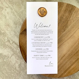 Wedding Program (Set of 10)- Wax Seal Program