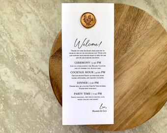 Wedding Program (Set of 10)- Wax Seal Program