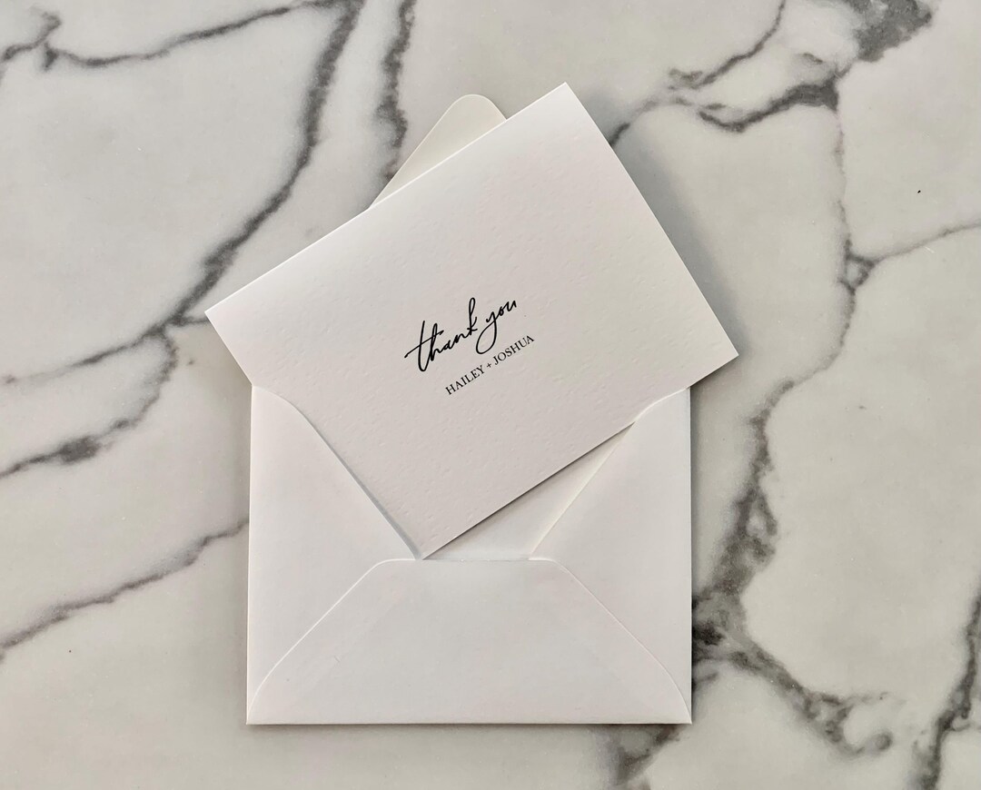 Personalized Wedding Thank You Cards – White Card Stock (set of 10) - Etsy