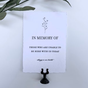 Cartello per matrimonio "In Loving Memory" - Cartello con bordo frastagliato