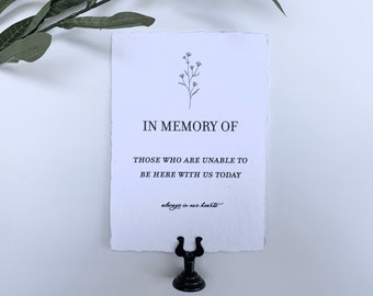 In Loving Memory Wedding Signage- Deckled Edge Sign