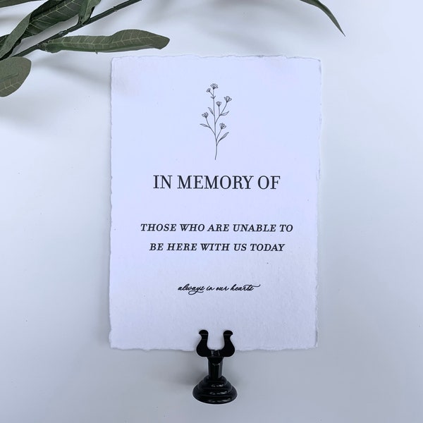 In Loving Memory Wedding Signage- Deckled Edge Sign