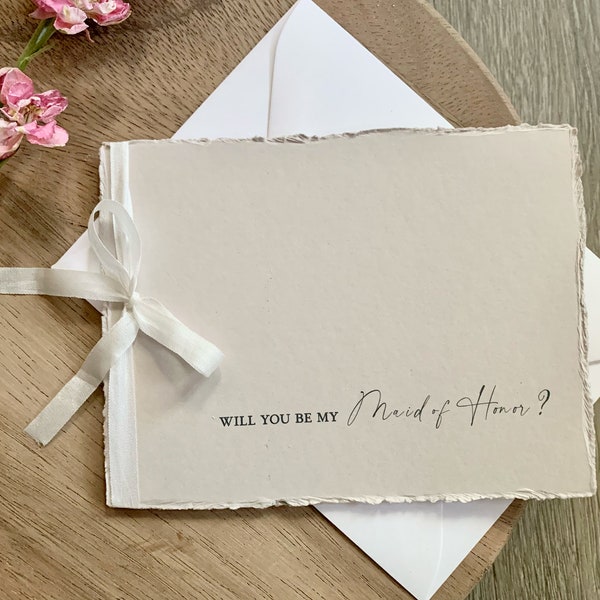 Bridesmaid Proposal-Maid of Honor Proposal- Elegant Proposal Card